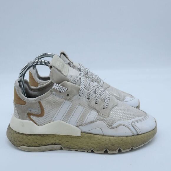 Adidas Nite Jogger White‎ Running Shoes Sneakers Women's Size 7 Men's Size 5.5 - Picture 2 of 8